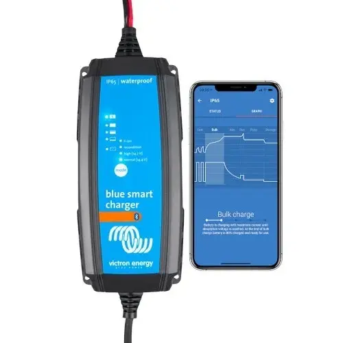 Incarcator Smart Baterie, 24V 8A, Plumb, Gel, Agm, Lithium, Victron Energy Blue Smart Ip65 Charger 24 8 + Dc Connector