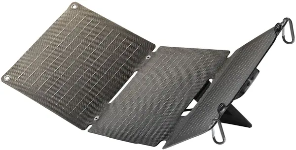Încărcător solar Cellulalrline - 3 panouri, USB-A/C, 20W, negru