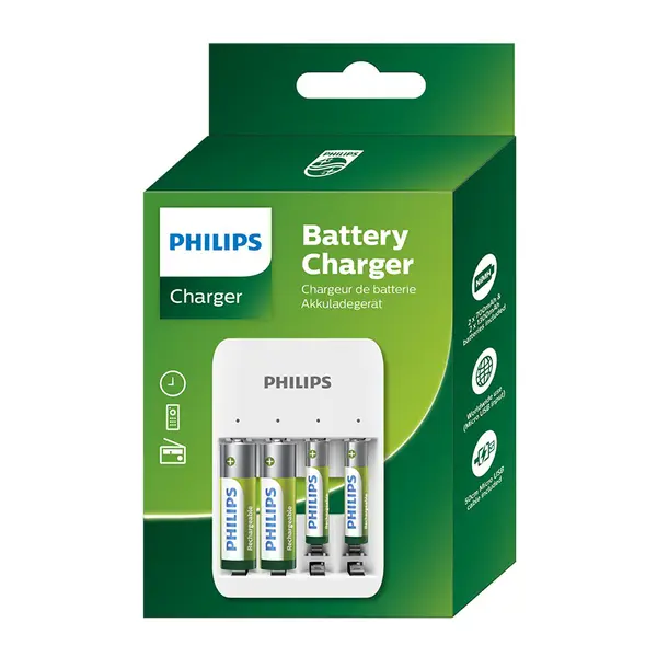 Incarcator USB Philips pentru acumulatori 2 x AAA 700 mAh + 2 x AA 1300 mAh