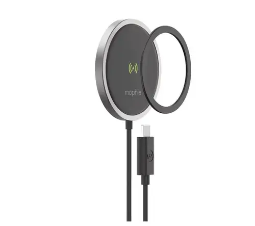 Incarcator wireless 15W Mophie Snap compatibil MagSafe, negru