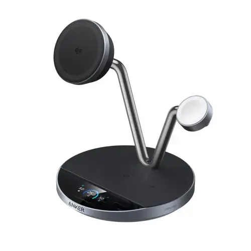 Incarcator Wireless Anker Prime 3-in-1 MagGo AirCool, Qi2 25W (Negru)