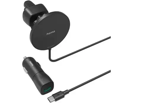 Incarcator wireless auto Hama MagCharge Car FC15 201697, 15W (Negru)