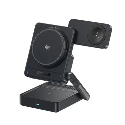 Incarcator wireless Baseus PicoGo AF21 3-in-1, Qi2.2, 35W, Negru