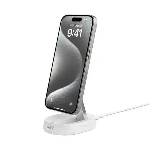 Incarcator wireless Belkin BOOSTCHARGE PRO Convertible Qi2 WIA008vfWH, 15 W (Alb)