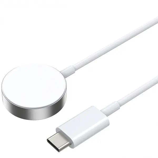 Incarcator Wireless BWOO WL-18 pentru Apple Watch Series, USB-C, Alb