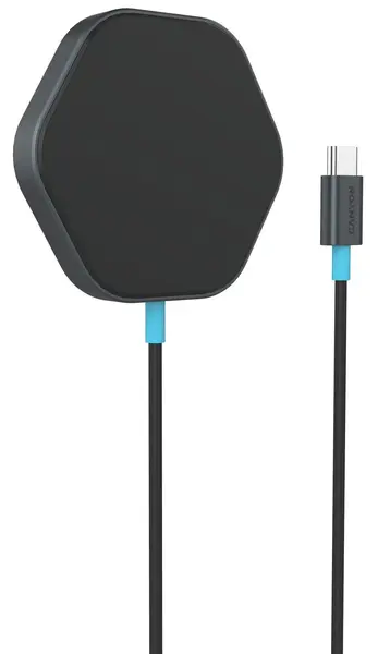 Încărcător wireless Canyon - Hexagon 110, 15W, Dark Grey/Blue