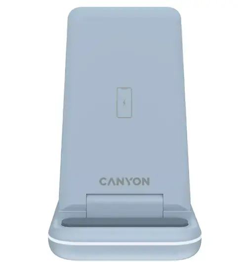 Incarcator Wireless Canyon WS-304 3in1, 15W (Albastru)