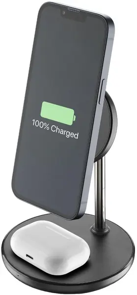 Încărcător wireless Cellularline - Mag Duo, MagSafe, negru