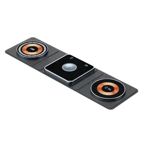Incarcator wireless Dviced 3-in-1 DV230001, 15 W, Magnetic (Negru/Cupru)