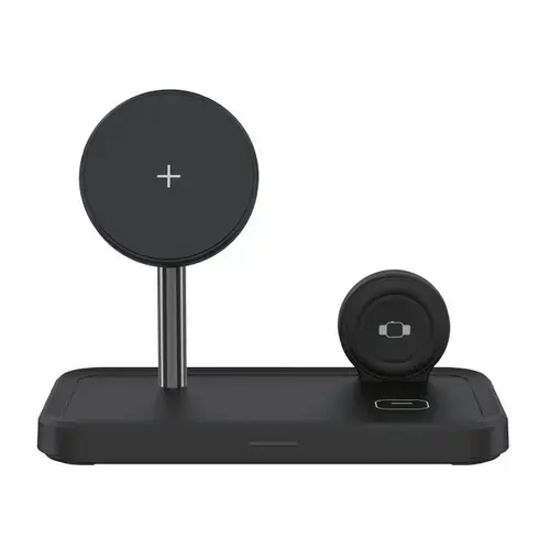 Incarcator wireless Dviced 3-in-1 DV230005, 15 W, Magnetic, Cablu USB-C 1.25m, Incarcator 30 W inclus (Negru)