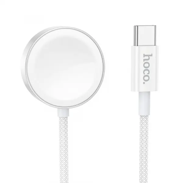 Incarcator Wireless HOCO CW59 pentru Apple Watch / Samsung Galaxy Watch Series, USB-C, Alb