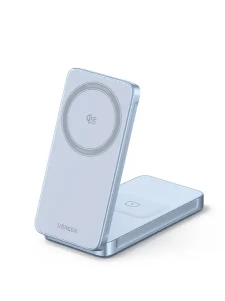 Incarcator Wireless Ugreen MagFlow W756-55963 2-in-1 Qi2.2, 25W (Albastru)
