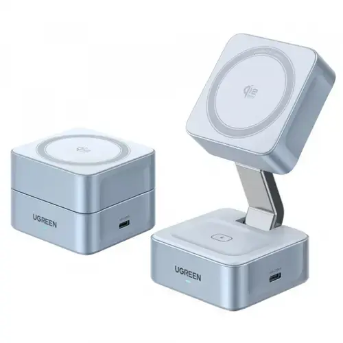 Incarcator Wireless UGREEN W752 2in1, 35W, 3A, 1 x USB-C (Albastru)