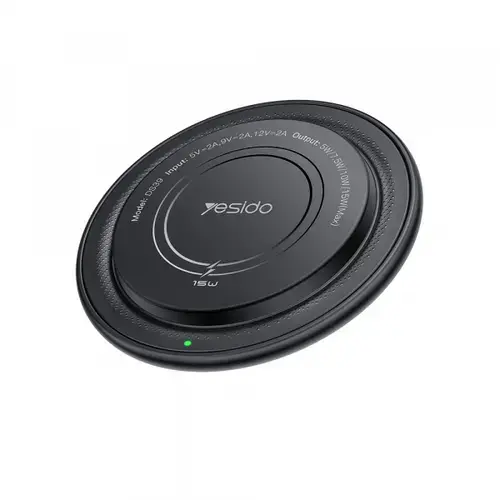 Incarcator Wireless Yesido DS39, 15W, 1.67A (Negru)