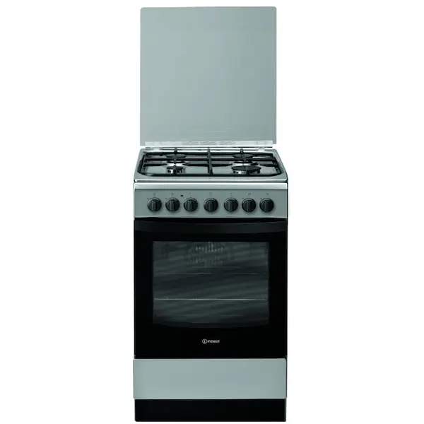 INDESIT Aragaz combinat Indesit IS5G5PHX/E, 57L, 4 arzatoare pe gaz, aprindere prin scanteie, 5 functii, gratar, ceas digital, clasa energetica A, otel inoxidabil