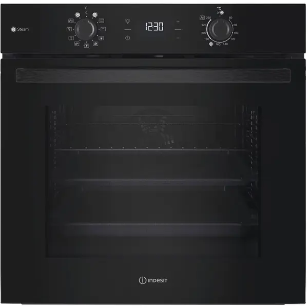 INDESIT Cuptor incorporabil Indesit IO K58HS B, Electric, 71 l, Click&Clean, Program Pizza, Autocuratare Hidrolitica, Clasa A+, Negru