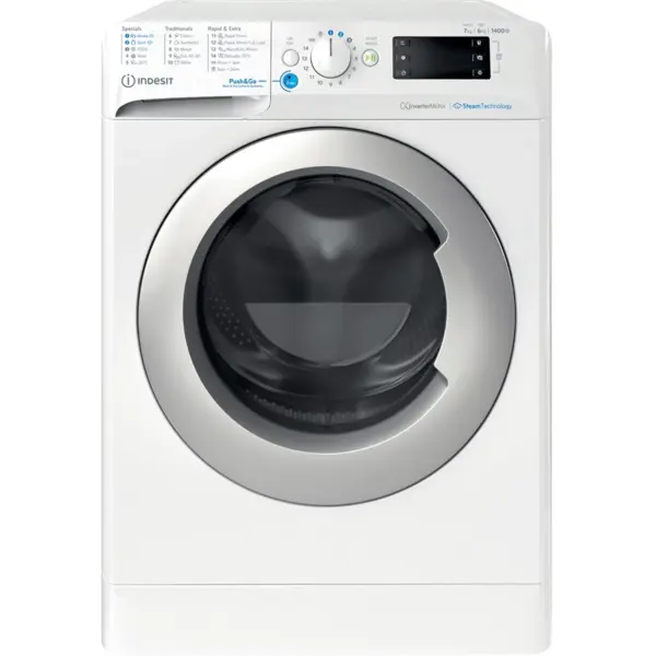 INDESIT Masina de spalat rufe cu uscator INDESIT BDE 76435 WSV EE, 7 kg spalare, 6 kg uscare, 1400 rpm, Clasa D, Alb