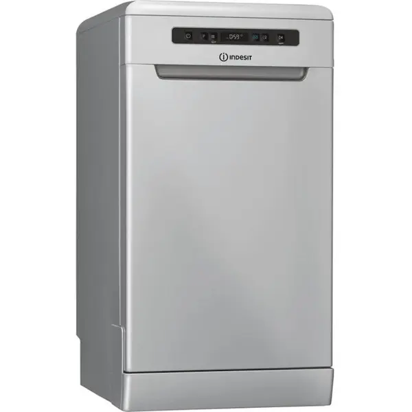 INDESIT Masina de spalat vase Indesit DSFO 3T224 CS, 10 seturi, 9 programe, Clasa E, 45 cm, Argintiu