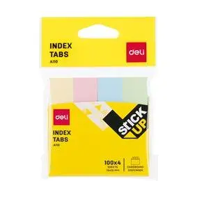 Index adeziv hartie 19x76mm 4 culori pastel 100 file Deli Index adeziv hartie 19x76mm 4 culori pastel 100 file Deli