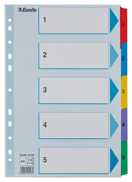 Index carton Esselte Mylar cu taste laminate A4 Index carton Esselte Mylar cu taste laminate A4 index 1-5