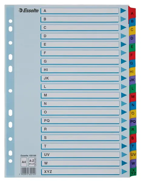 Index carton Esselte Mylar cu taste laminate A4 Index carton Esselte Mylar cu taste laminate A4 index A-Z