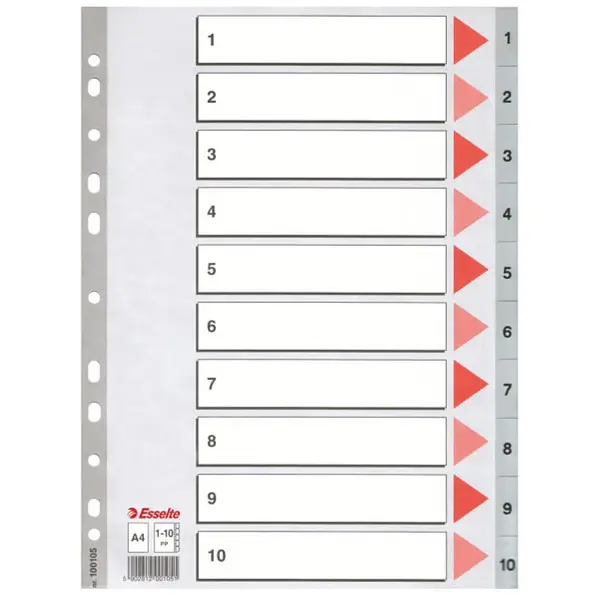 Index Esselte A4 numerotat 1-10 Index Esselte A4 numerotat 1-10