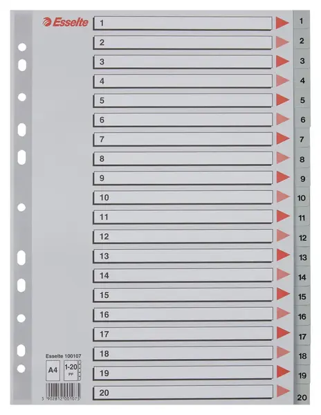 Index Esselte A4 numerotat 1-20 Index Esselte A4 numerotat 1-20