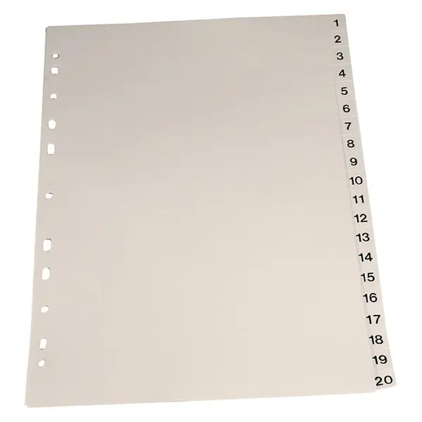 Index Noki A4 numerotat 1-20 gri Index Noki A4 numerotat 1-20 gri