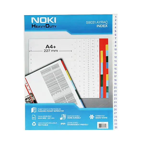 Index plastic Noki A4+ numerotat 1-31 Index plastic Noki A4+ numerotat 1-31