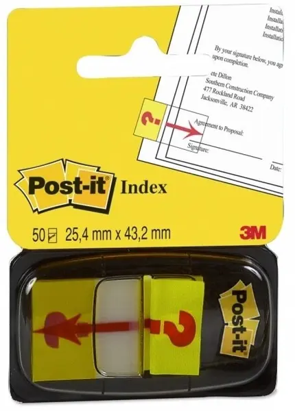 Indici autoadezivi Post-it - Semnul intrebarii, 2.5 х 4.3 cm, 50 buc.