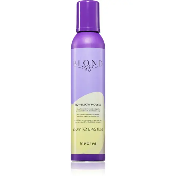 Inebrya BLONDesse No-Yellow Mousse balsam spumă neutralizeaza tonurile de galben 250 ml