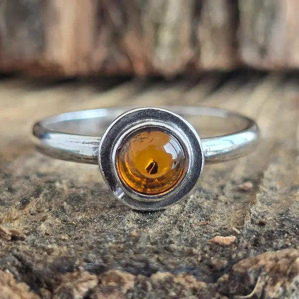 Inel argint cu chihlimbar Amber16