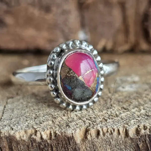 Inel argint pink oyster | Model 3
