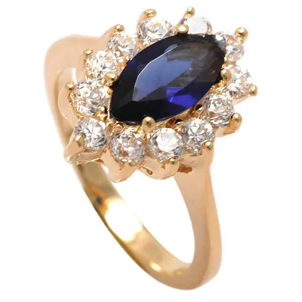 Inel dama placat cu aur 18K si cristale