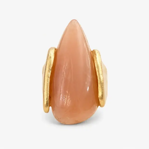Inel dama statement auriu reglabil cu design sculptural Blush