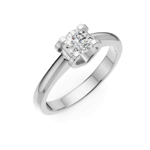Inel de logodna din aur alb cu diamant de 0.1ct