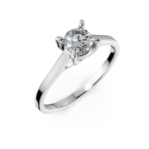Inel de logodna din aur alb cu diamant de 0.4ct