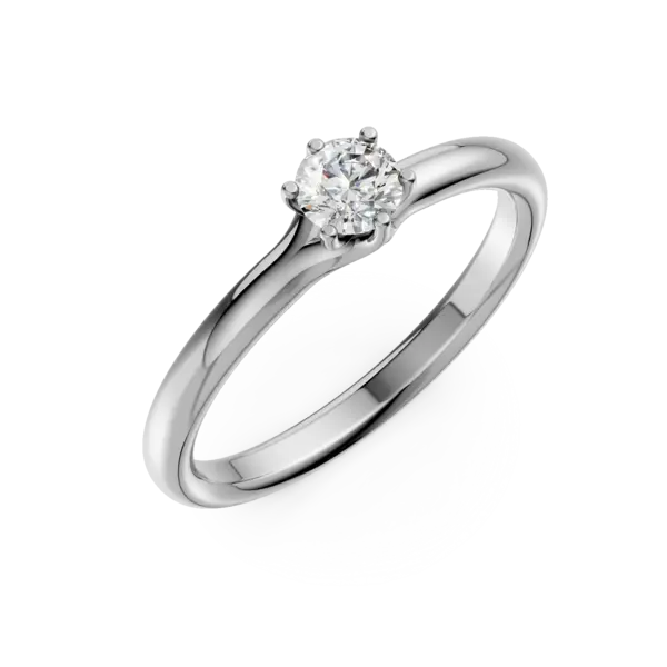Inel de logodna din aur alb cu diamant solitaire de 0.24ct