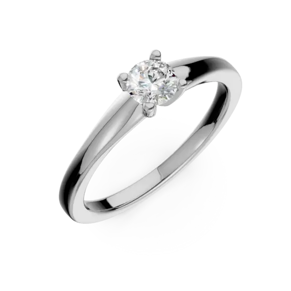 Inel de logodna din aur alb cu diamant solitaire de 0.2ct