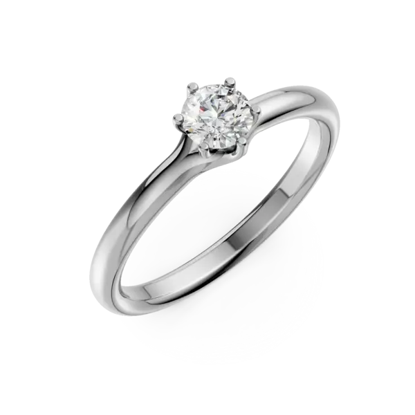 Inel de logodna din aur alb cu diamant solitaire de 0.3ct