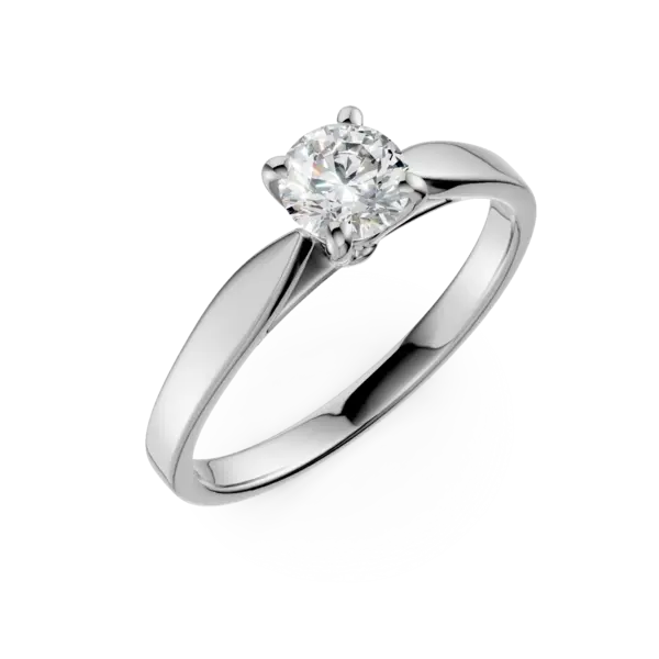 Inel de logodna din aur alb cu diamant solitaire de 0.5ct