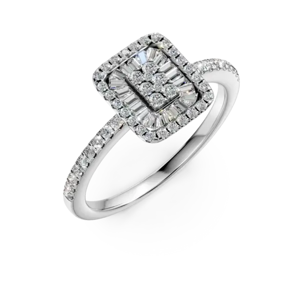 Inel de logodna din aur alb cu diamante de 0.26ct