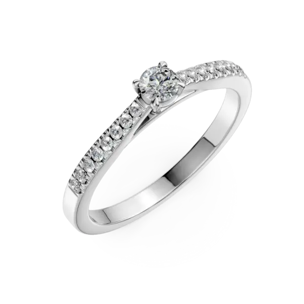 Inel de logodna din aur alb cu diamante de 0.2ct