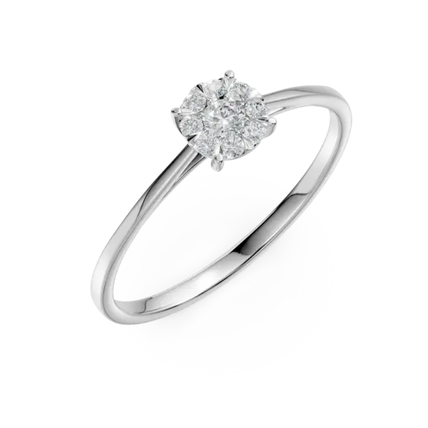 Inel de logodna din aur alb cu diamante de 0.2ct