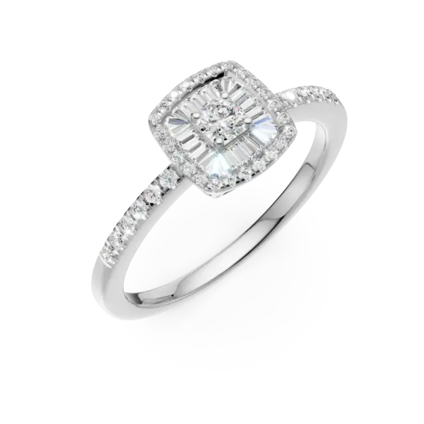 Inel de logodna din aur alb cu diamante de 0.3ct