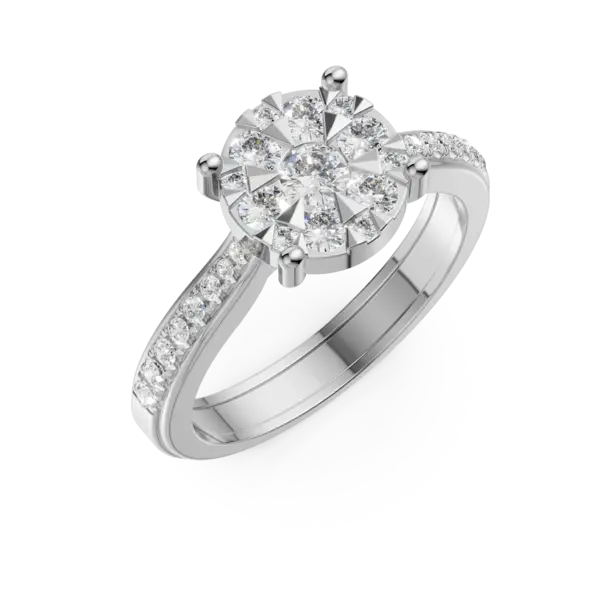 Inel de logodna din aur alb cu diamante de 0.48ct