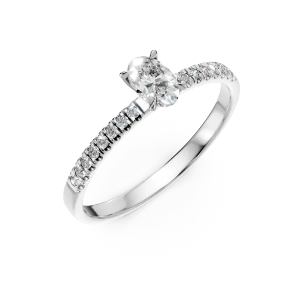 Inel de logodna din aur alb cu diamante de 0.4ct