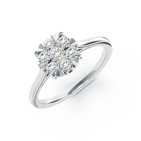Inel de logodna din aur alb cu diamante de 0.5ct