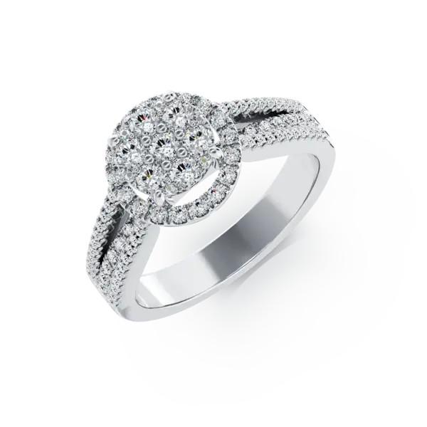 Inel de logodna din aur alb cu diamante de 0.5ct