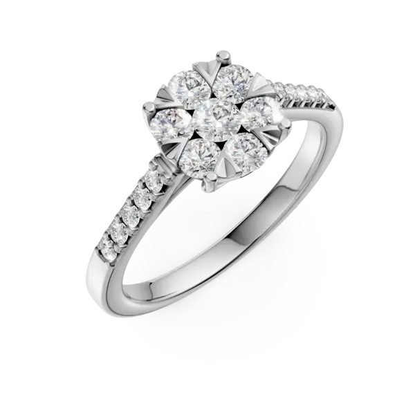 Inel de logodna din aur alb cu diamante de 0.5ct